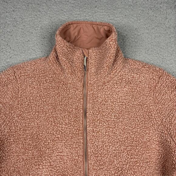 Vuori Jacket Women's Large Pink Alpine Sherpa Fleece Full Zip Mock Neck Outdoors - Picture 4 of 5